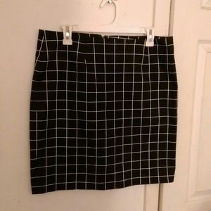 Black and White Grid Skirt